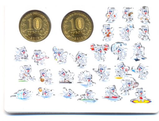 Буклет с монетами Универсиада в Казани оборот