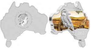 Австралийская монета в виде карты материка